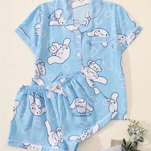 Blue Cinnamon roll Pajama Set for Women